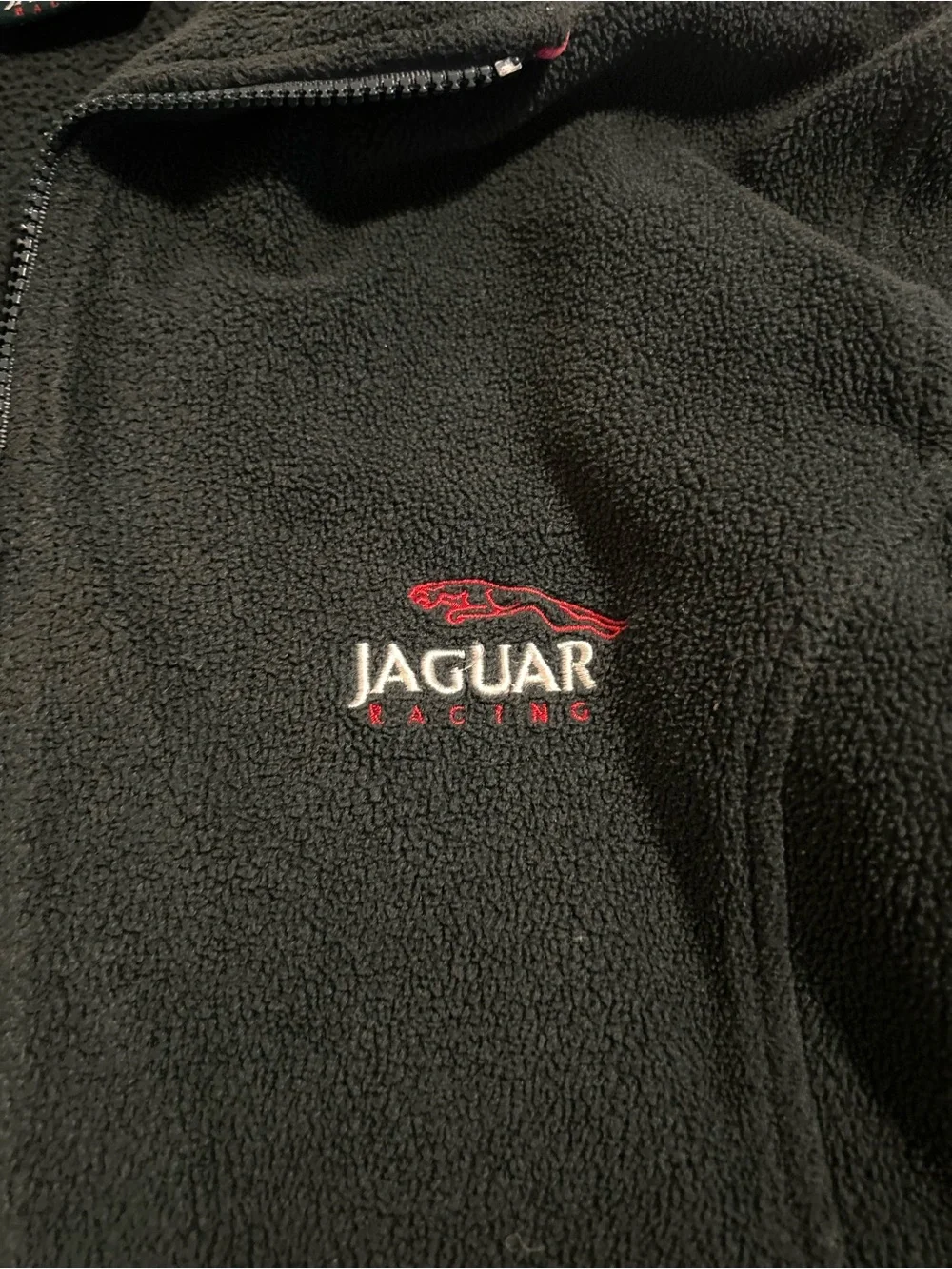 Jaguar Racing Fleece Jacket Y2K Men’s M British Green Full Zip Motorsport F1